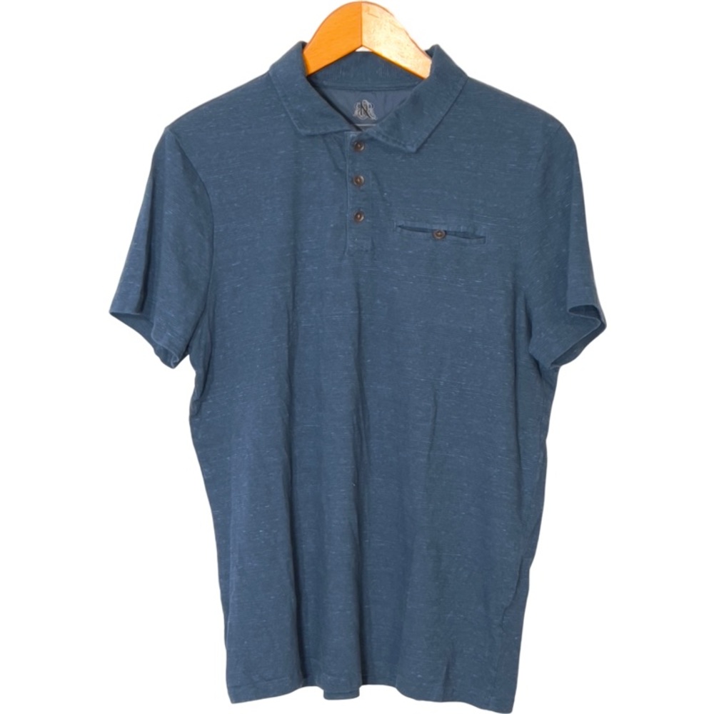 Rock & Republic Blue Space Dye Soft Iconic Polo T Shirt M - Picture 1 of 7